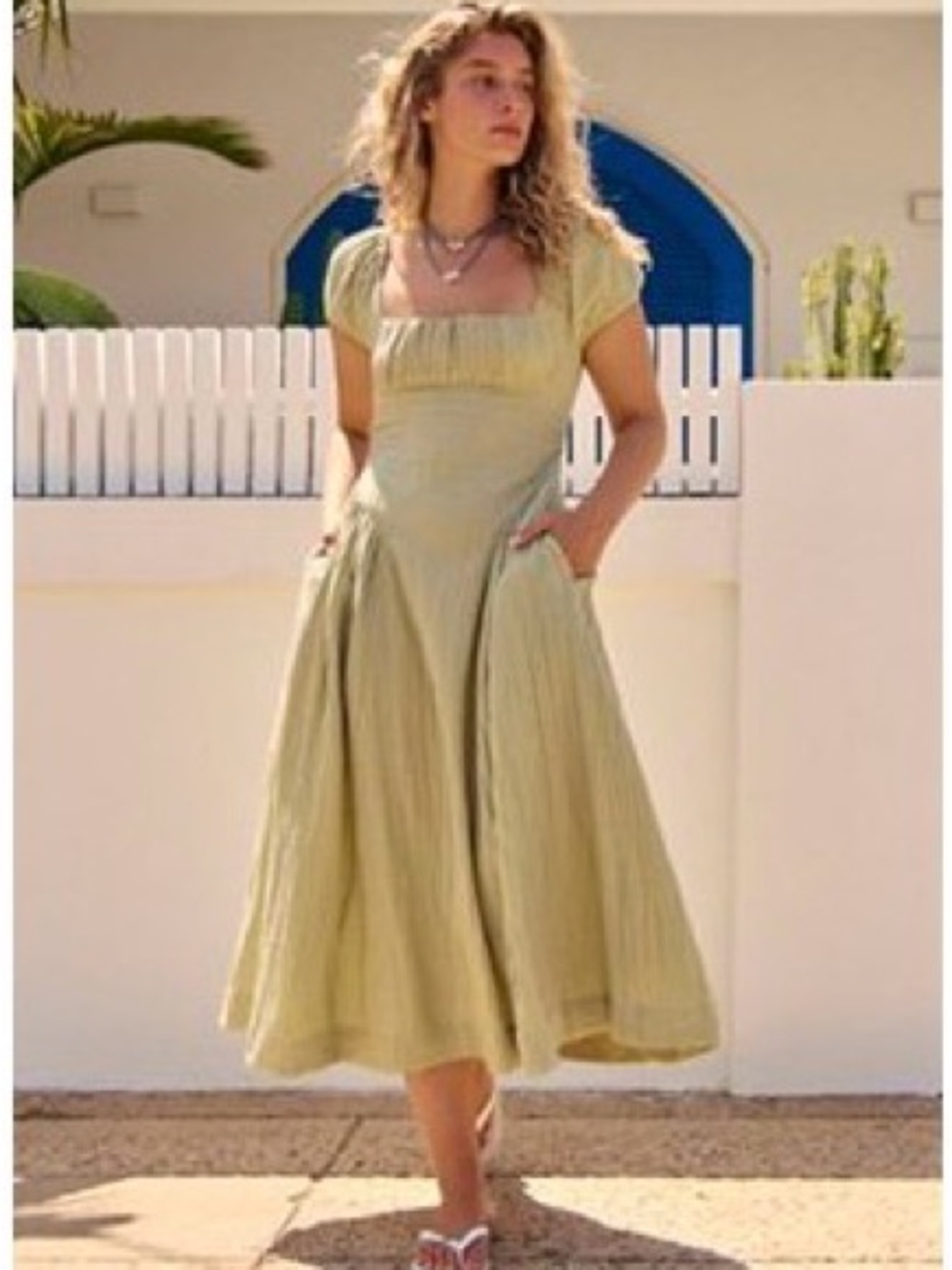Ciara Pucker Check Midi Dress